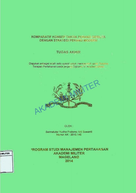 KOMPARATIF KONSEP TAKTIK PERANG GERILYA DENGAN STRATEGI PERANG MODERN